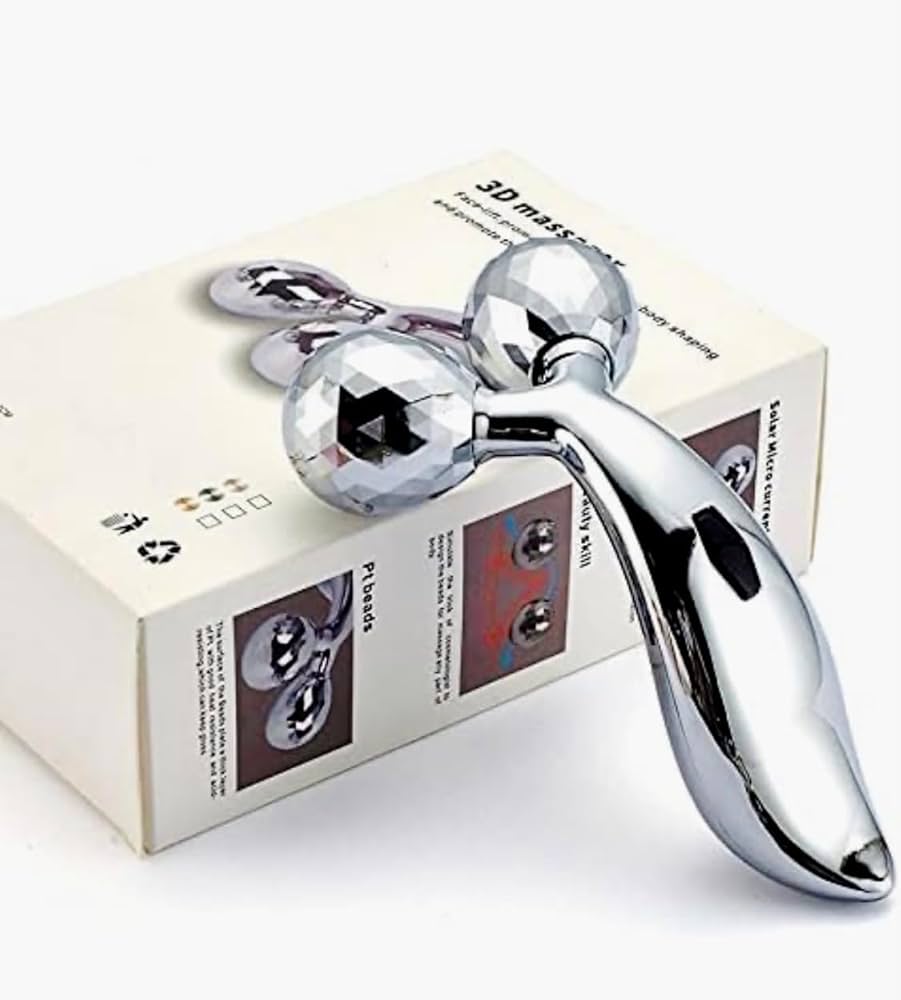 Portible 3D Massager Roller 360 Rotate Silver Thin Face Full Body Shape Lifting Wrinkle Remover Facial Massage Relaxation Tool