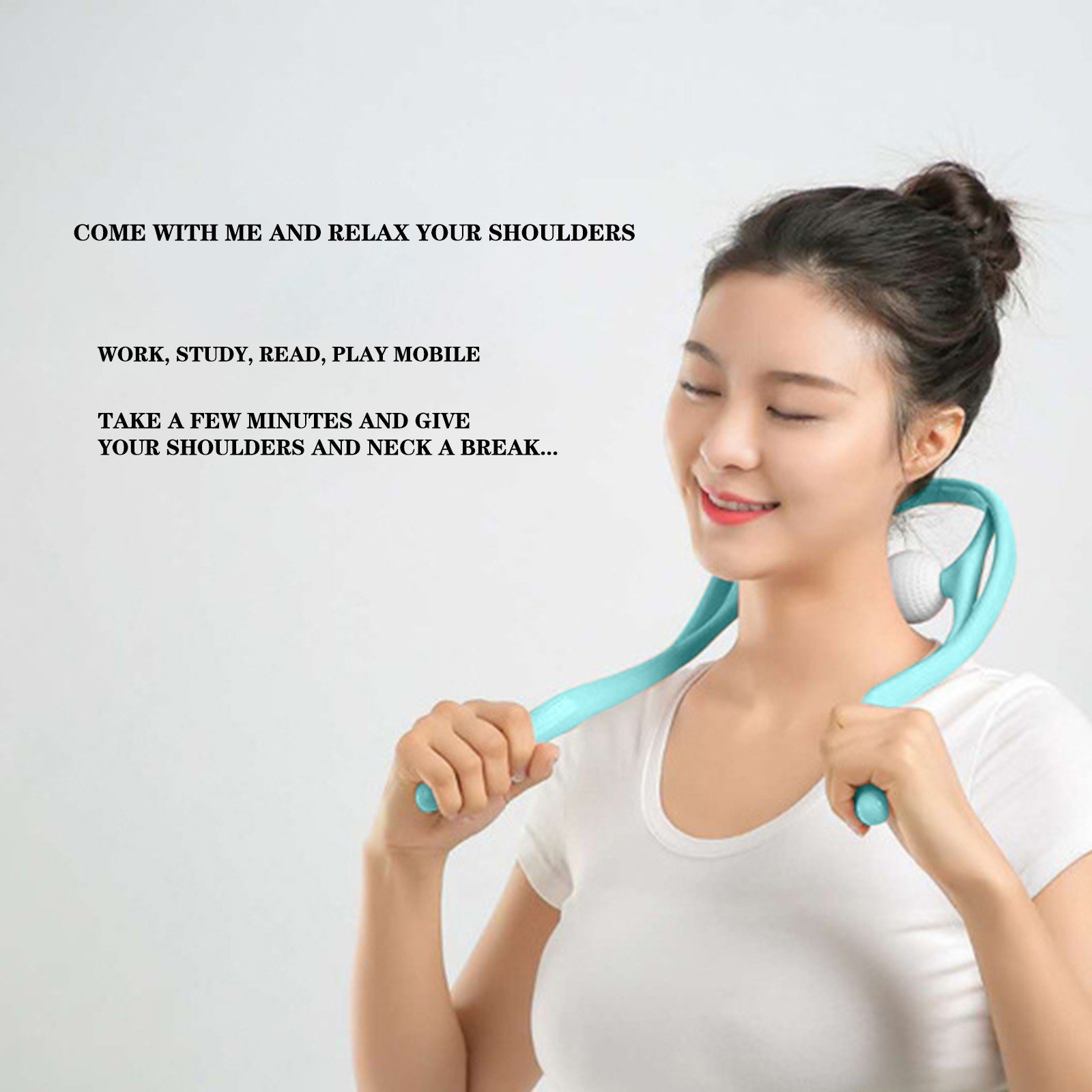 Handheld Neck Massager Pressure Relief Hand Roller Neck Shoulder Massager